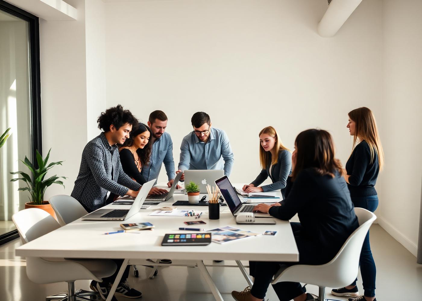 Leadara team collaborating